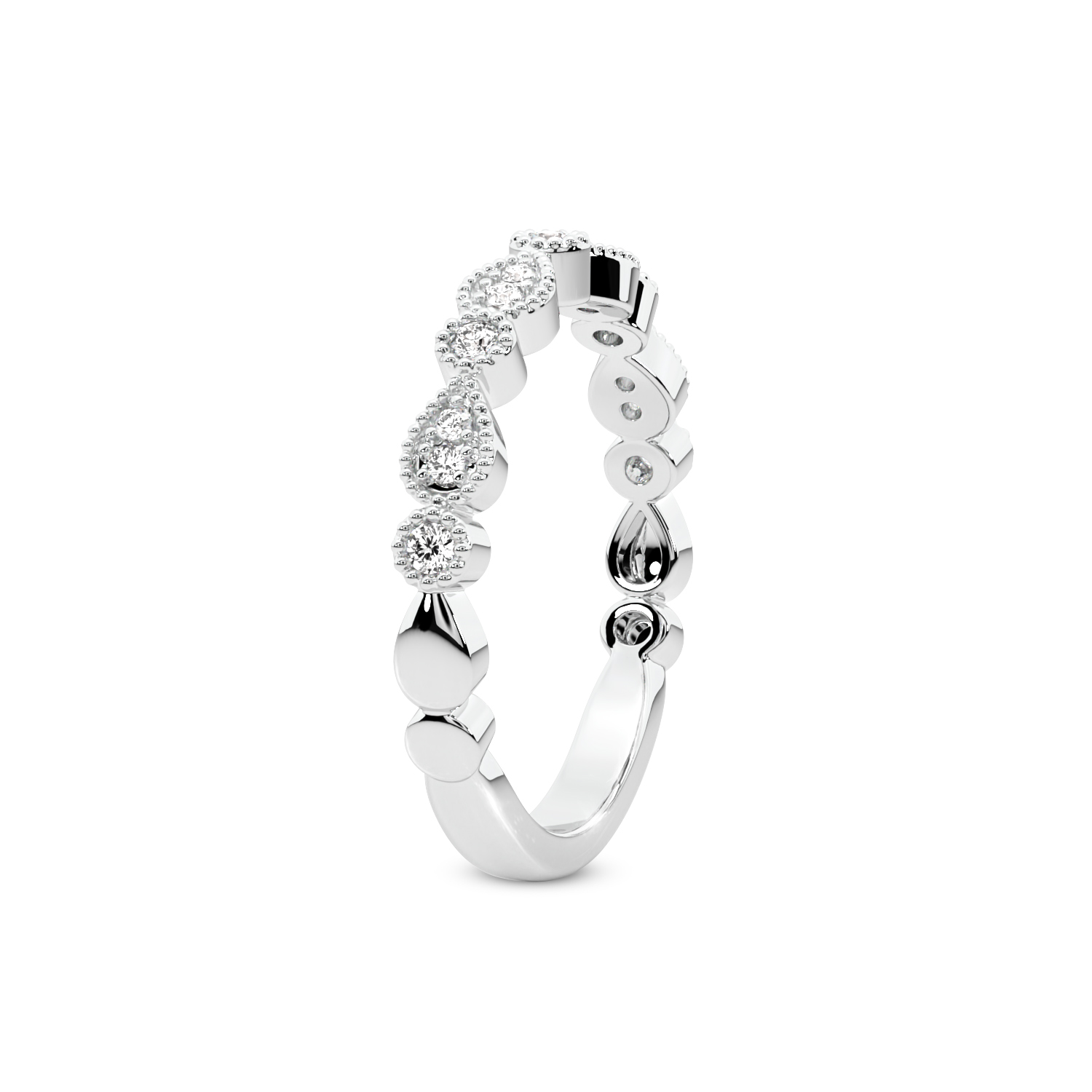 Zeta Wedding Band left view