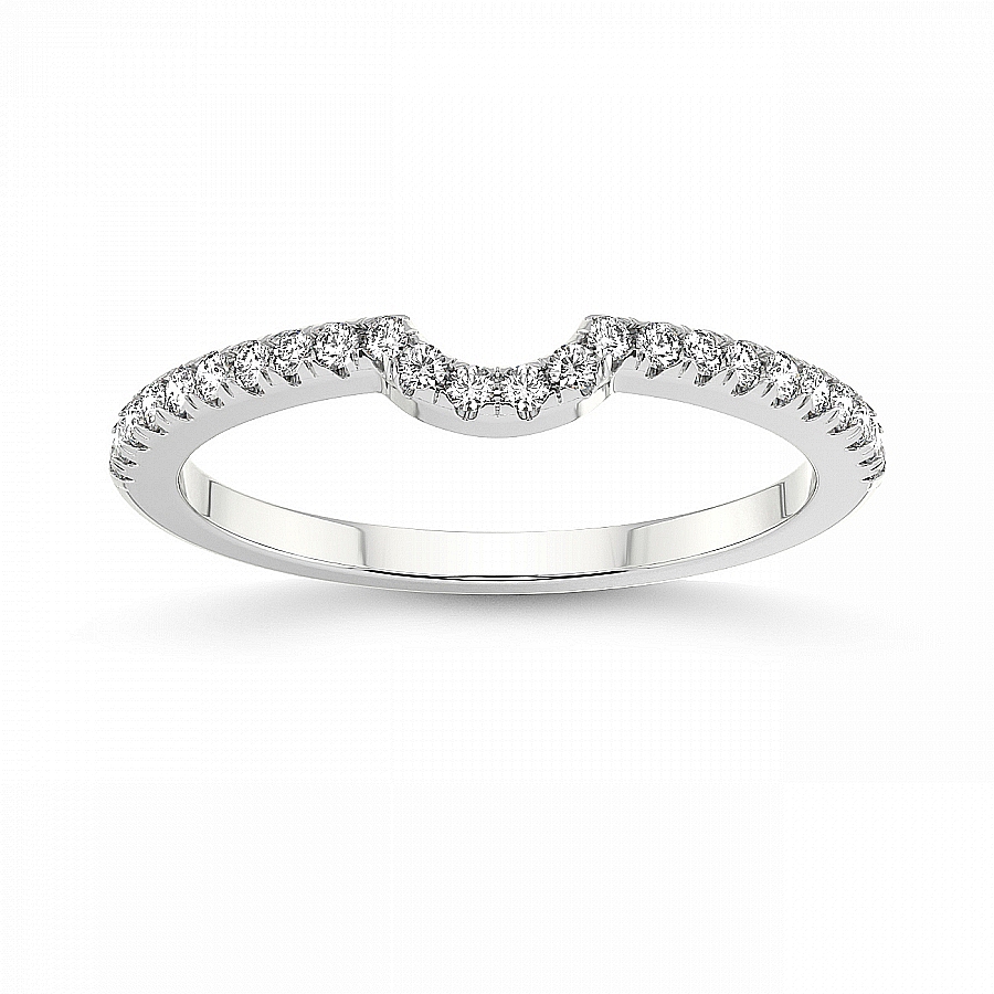 Aya Matching Band white gold ring, small front view