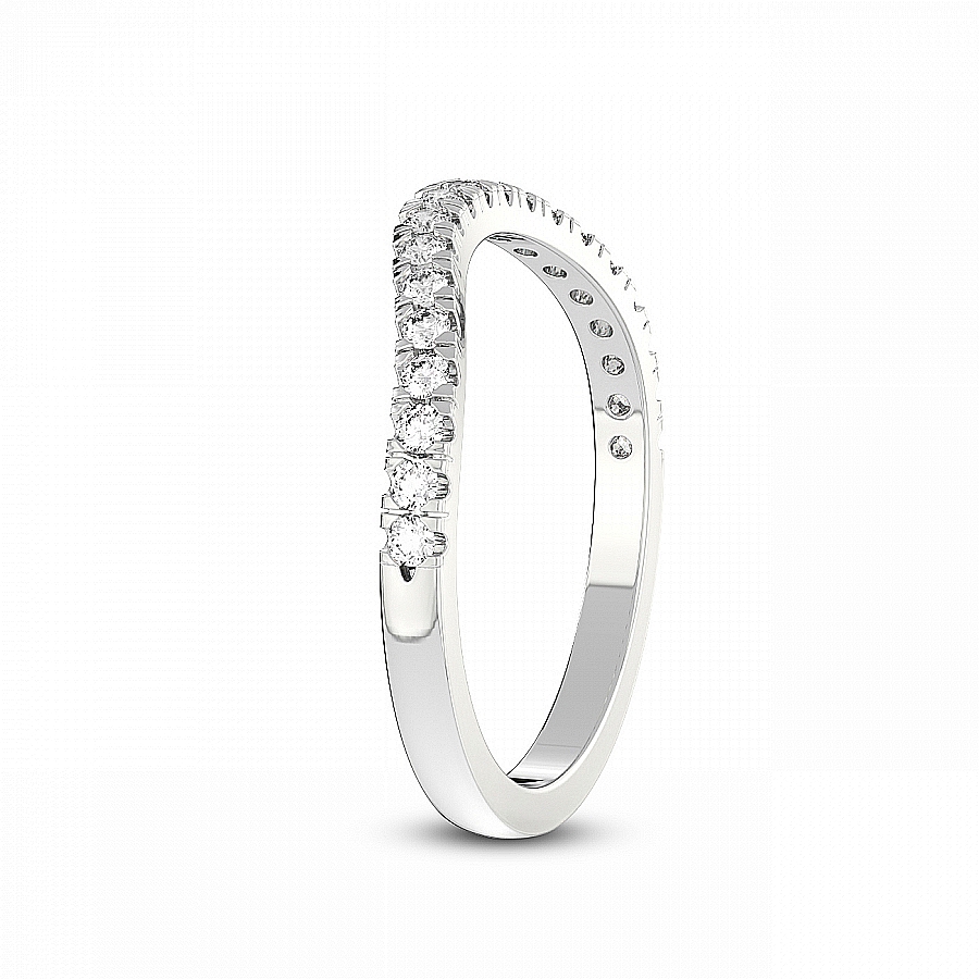 Zoe Matching Band prong Setting white gold band ring, left view