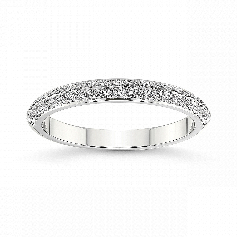 Tia Matching Band white gold ring, small front view