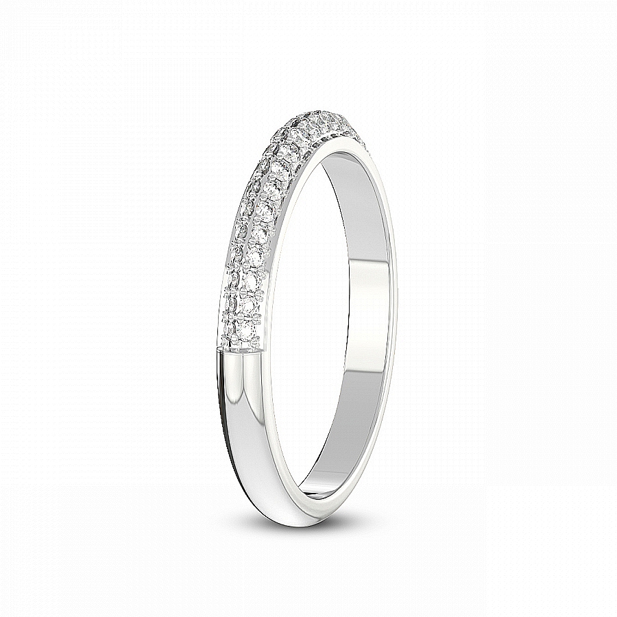 Tia Matching Band prong Setting white gold band ring, left view