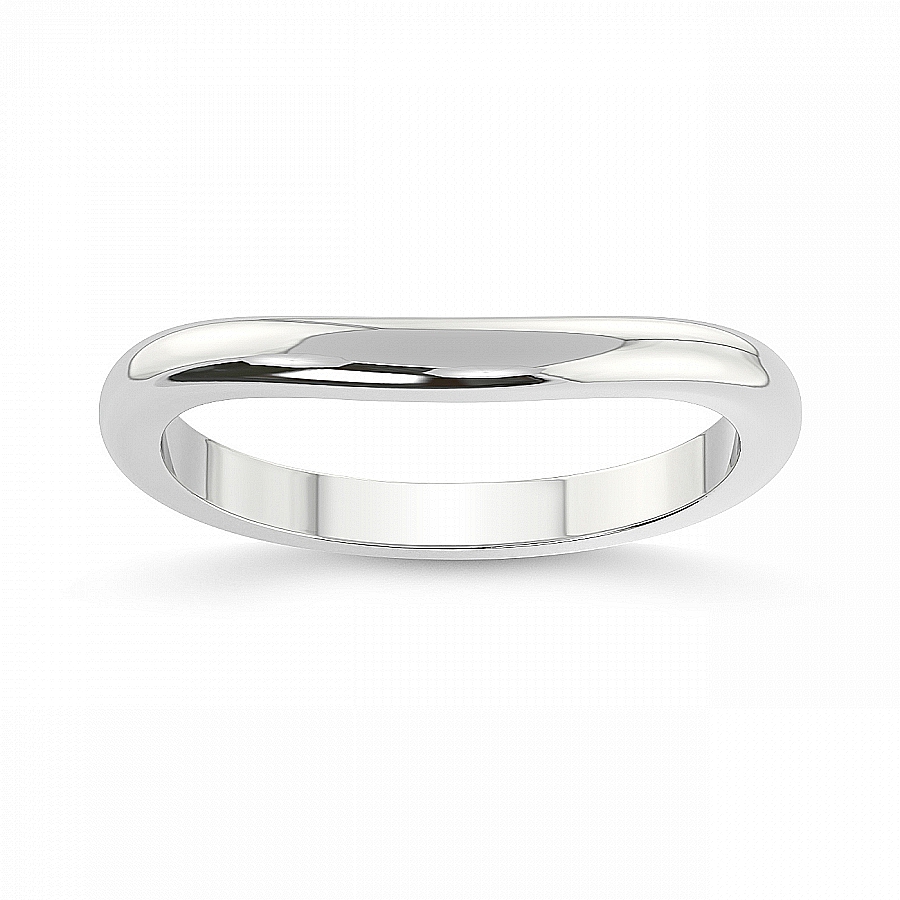 Hope Matching Band prong Setting white gold band ring, front view