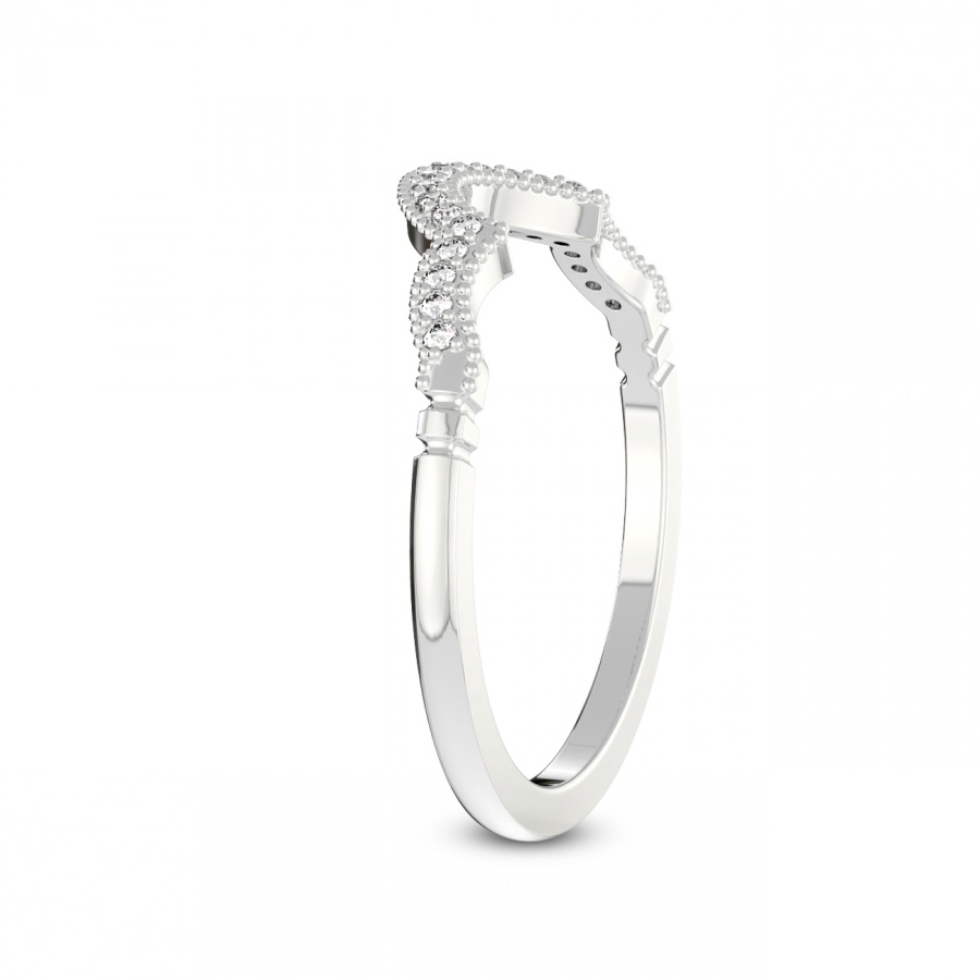 Maren Matching Band prong Setting white gold band ring, left view