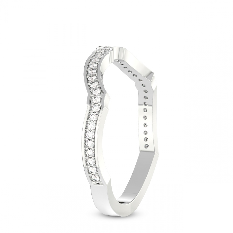 Audra Matching Band prong Setting white gold band ring, left view