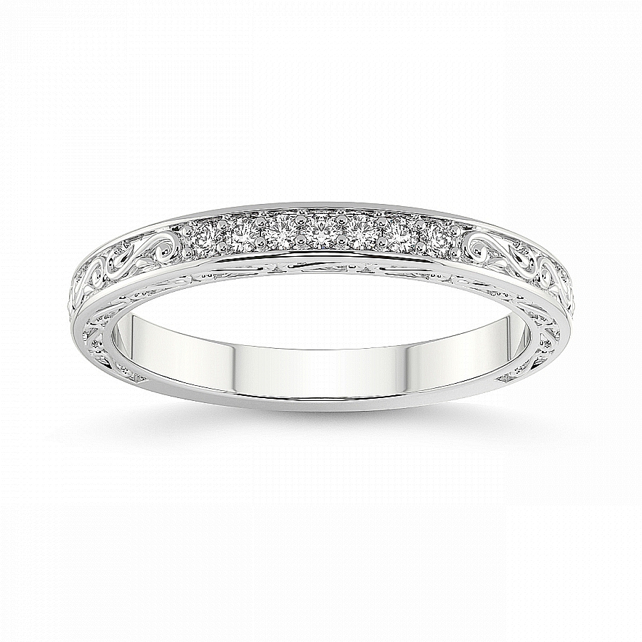 Nell Matching Band white gold ring, small front view