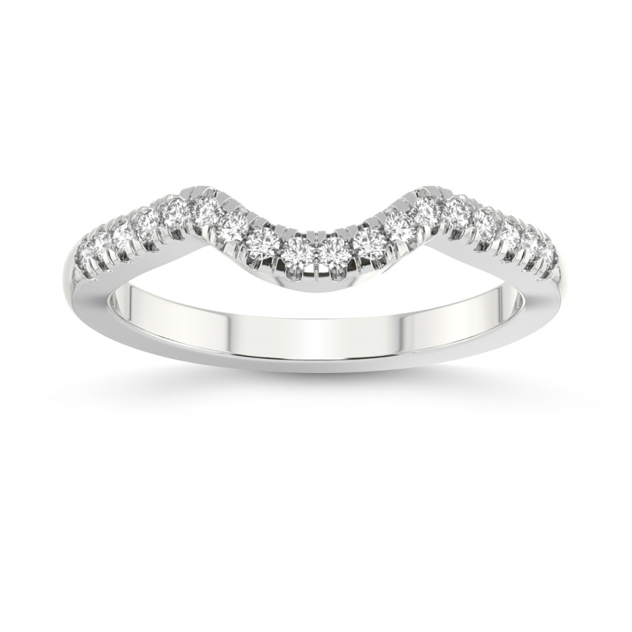 Orla Matching Band prong Setting white gold band ring, front view