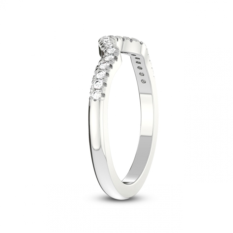 Orla Matching Band prong Setting white gold band ring, left view