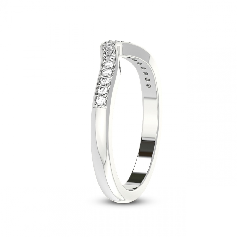 Oona Matching Band prong Setting white gold band ring, left view
