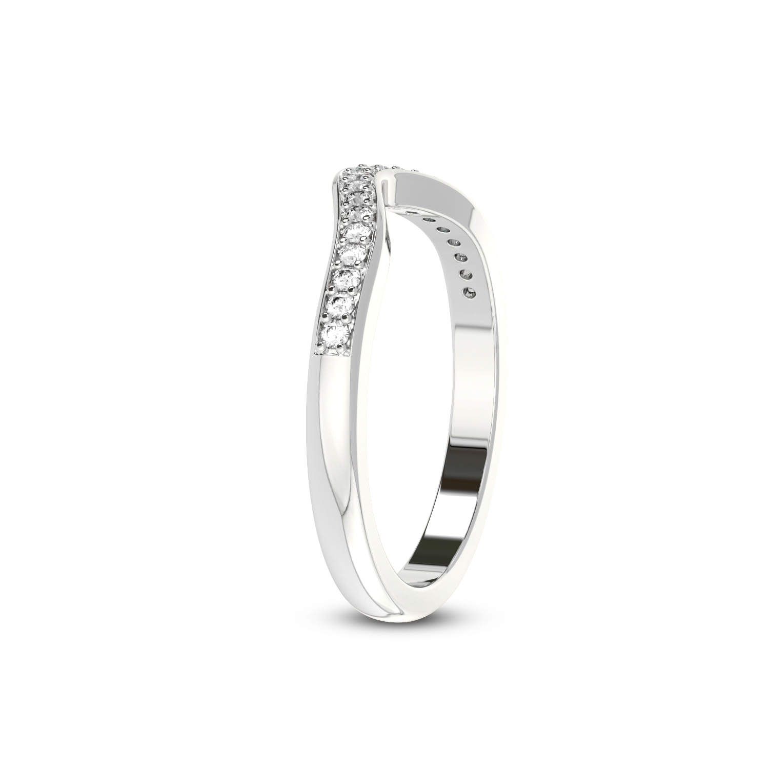Oona Wedding Band left view