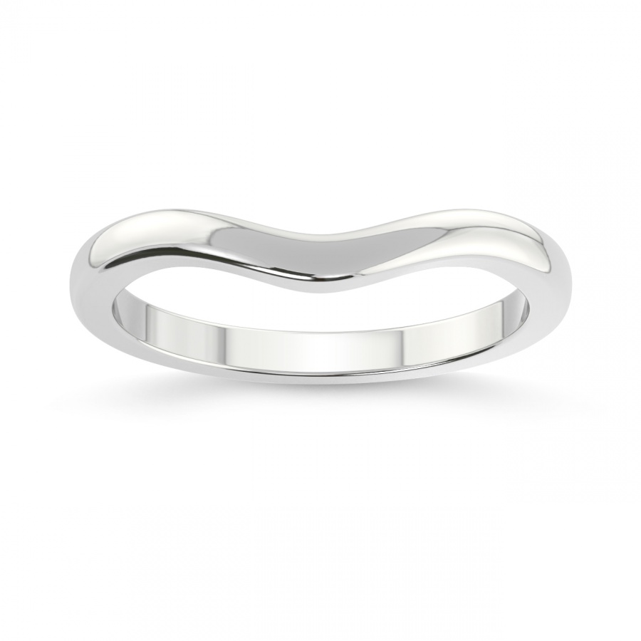 Jude Matching Band prong Setting white gold band ring, front view