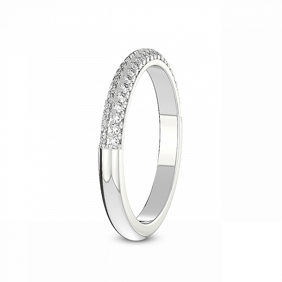 Luz Matching Band prong Setting white gold band ring, left view