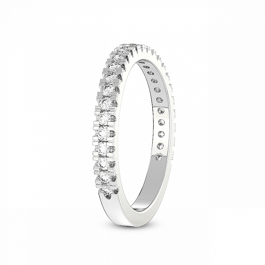 Gia Matching Band prong Setting white gold band ring, left view