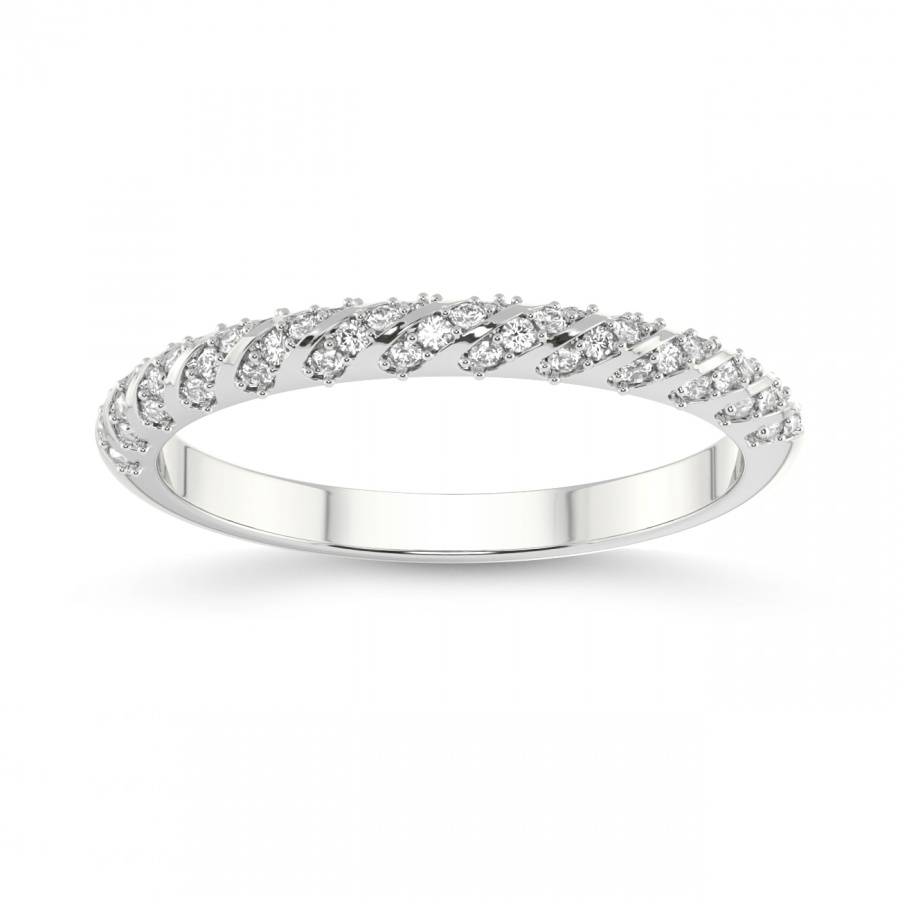 Adley Matching Band prong Setting white gold band ring, front view