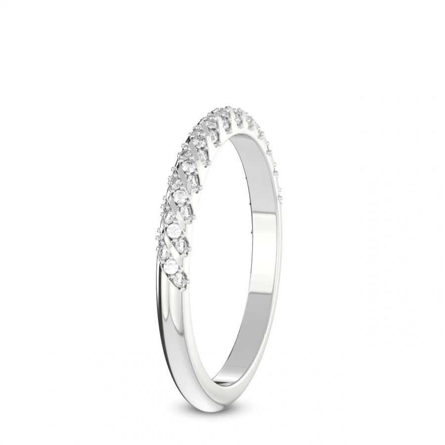 Adley Matching Band prong Setting white gold band ring, left view