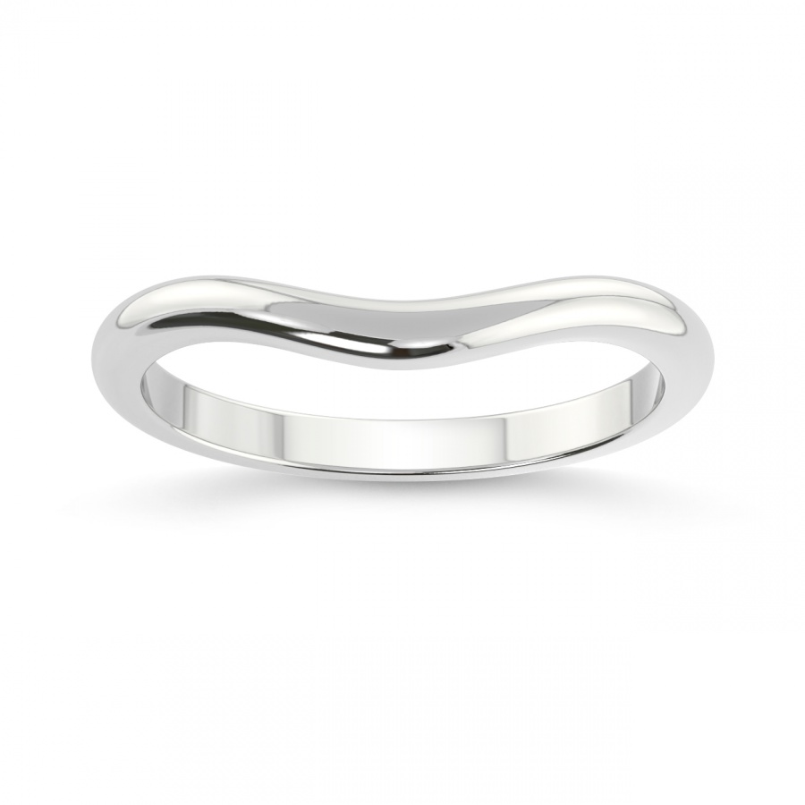 Leah Matching Band prong Setting white gold band ring, front view