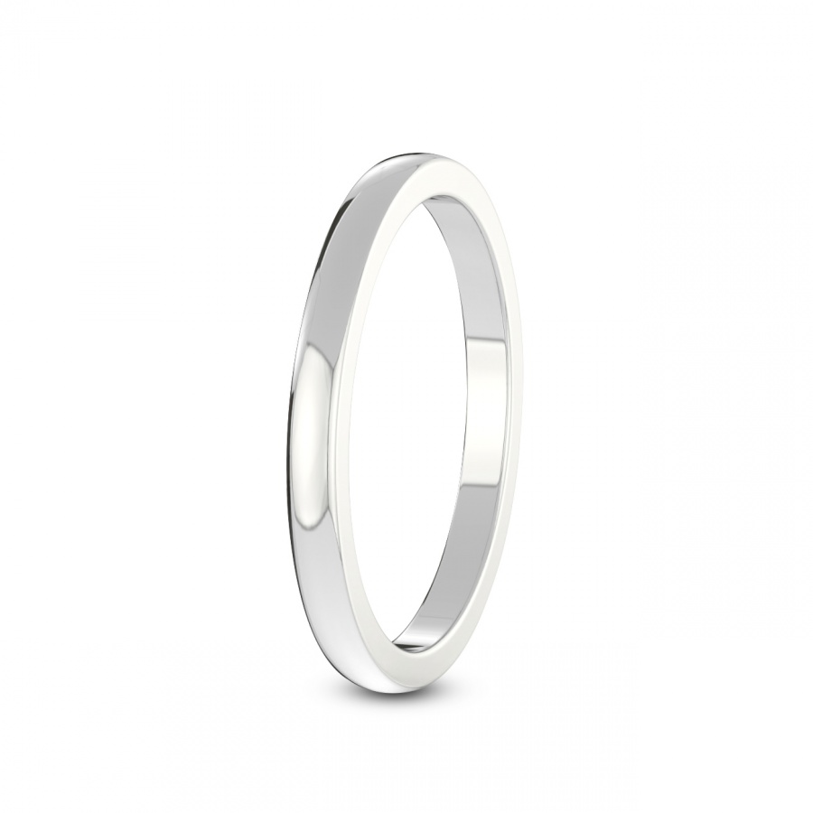 Lia Classic Matching Band prong Setting white gold band ring, left view