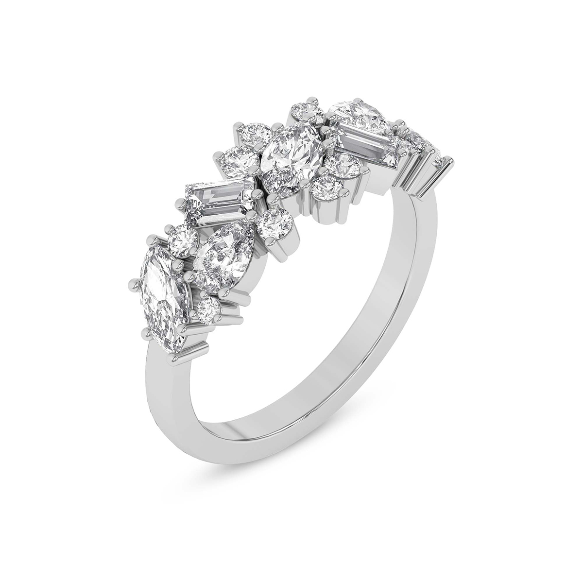 The Evening Cluster ring front view