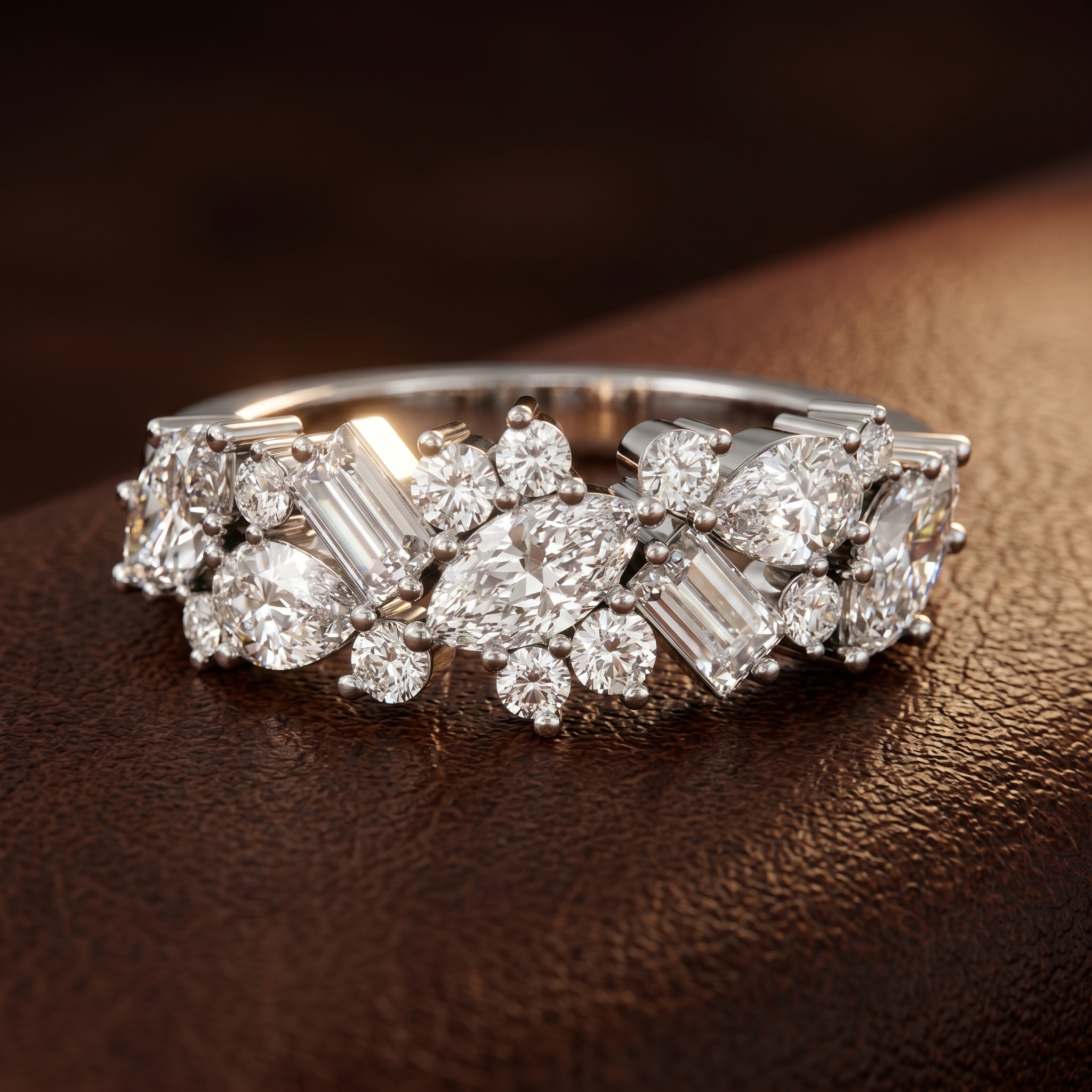 14kt White Gold The Evening Cluster ring (1 3/4 Ct. Tw.) color product image one