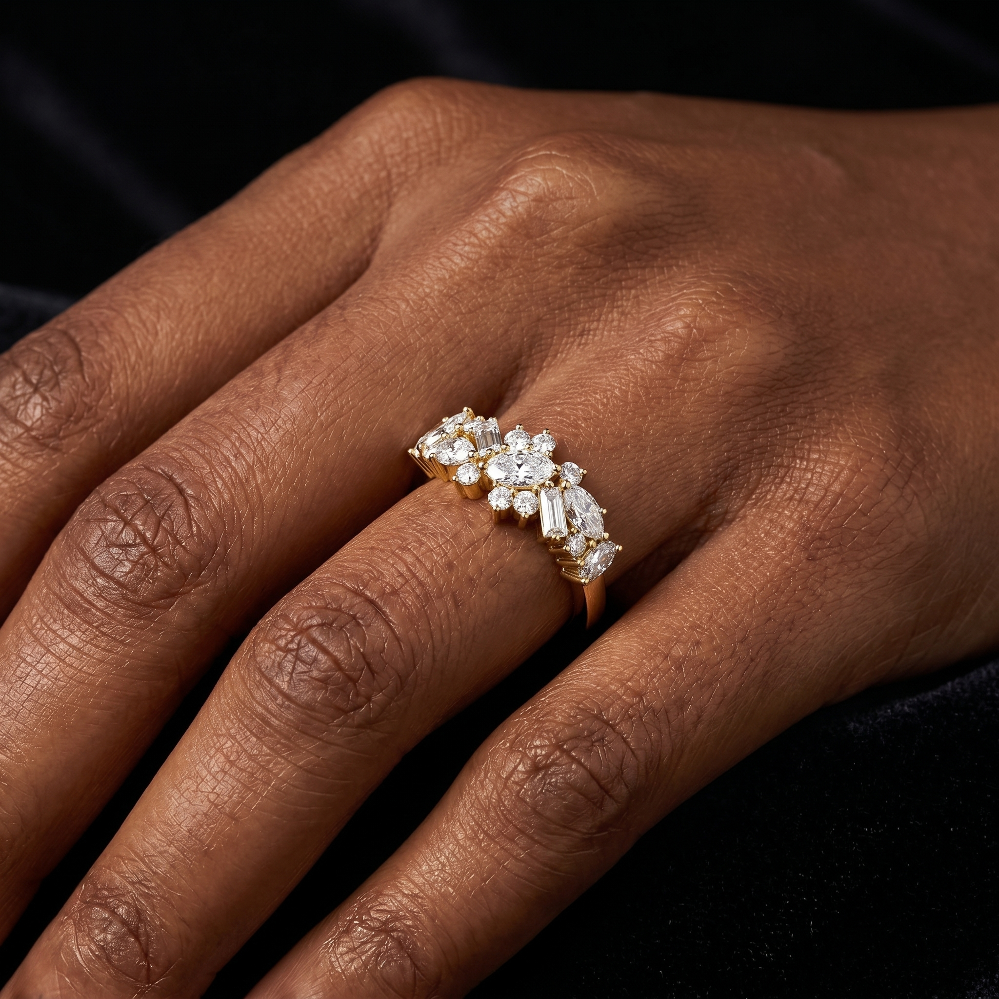 14kt White Gold The Evening Cluster ring (1 3/4 Ct. Tw.) model image two
