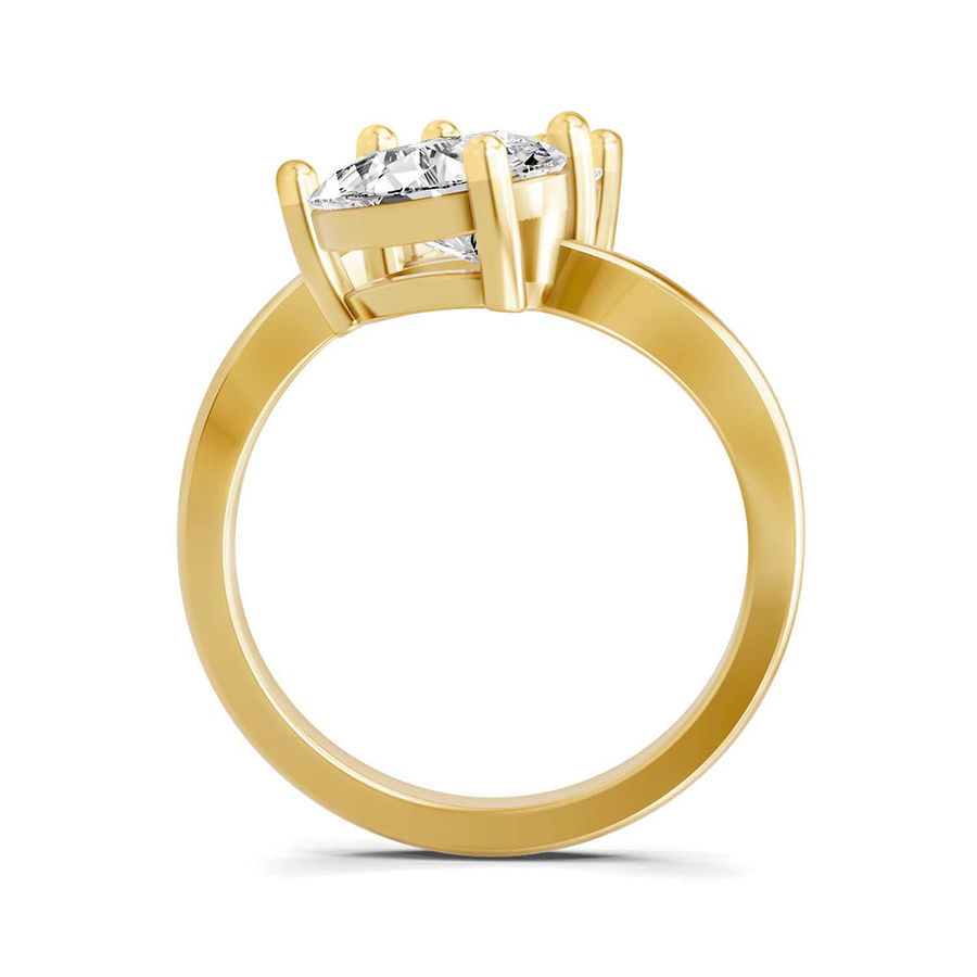 Lucia Two Stone Cushion and Pear Toi et Moi Lab Grown Diamond Ring left view