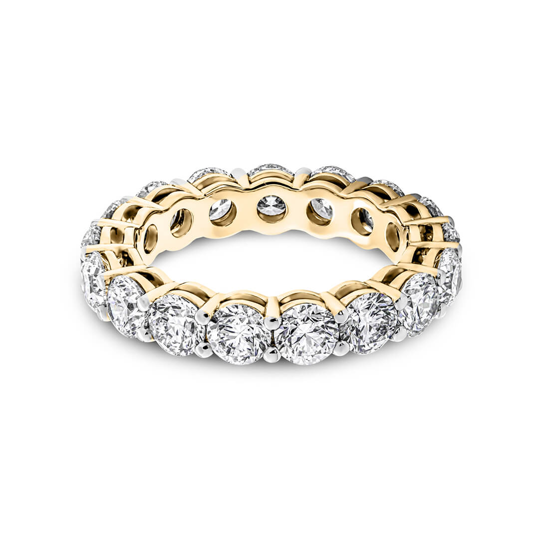 Round Diamond Eternity Band yellow gold ring, small front view