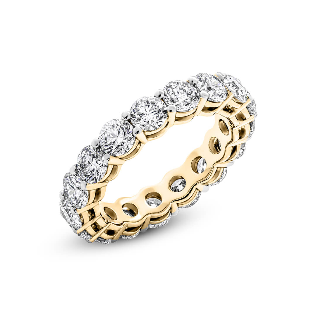 Round Diamond Eternity Band yellow gold ring, small right view