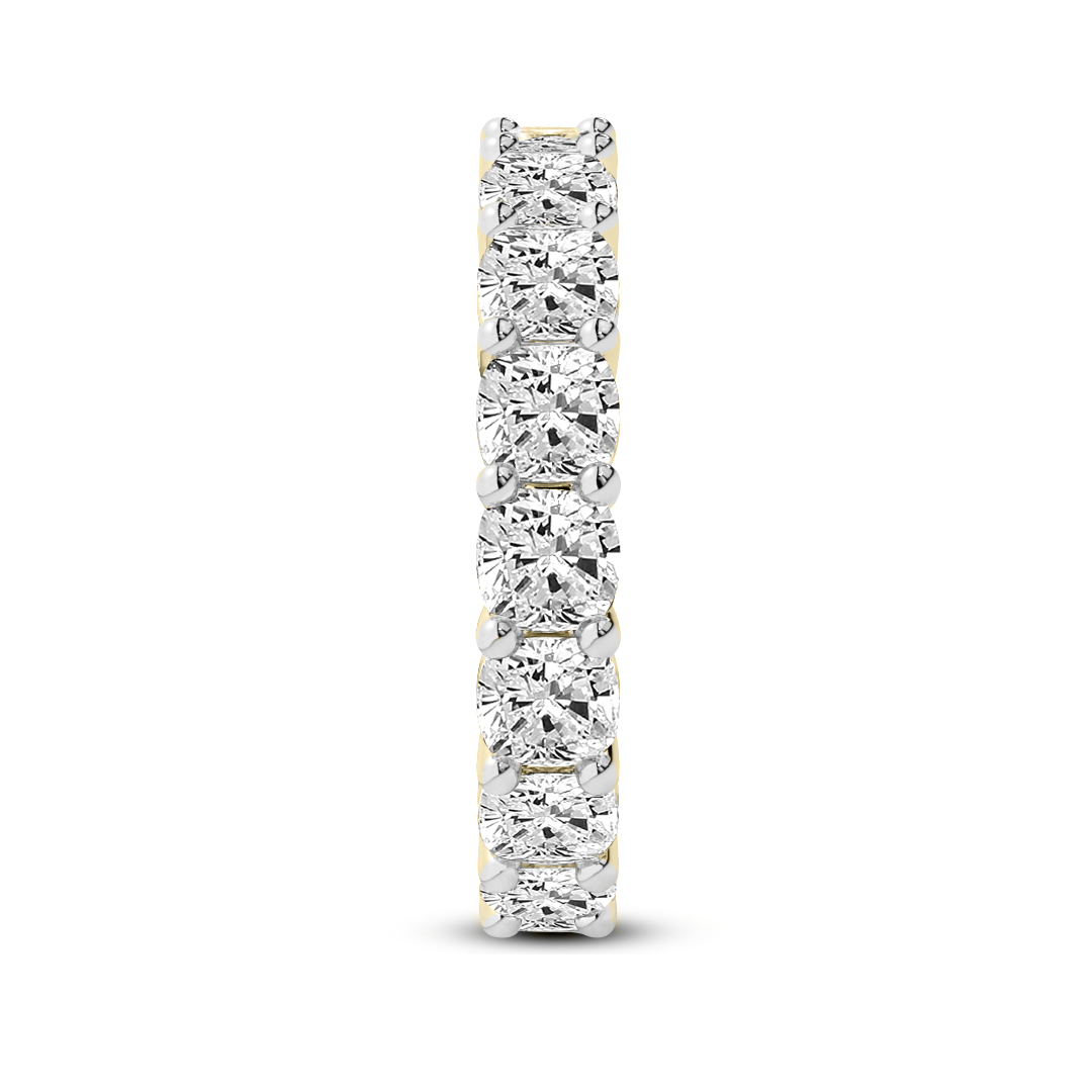 Cushion Diamond Eternity Band yellow gold ring, small left view