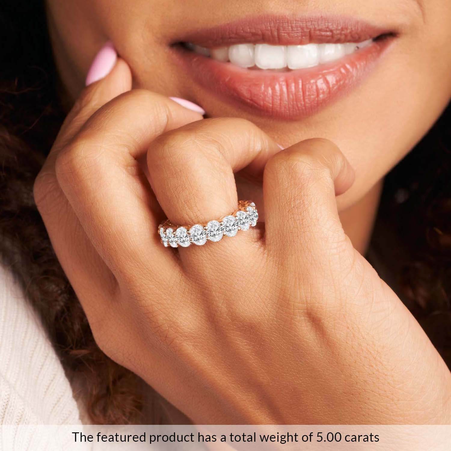 Camila Oval Lab Diamond Eternity Ring model view