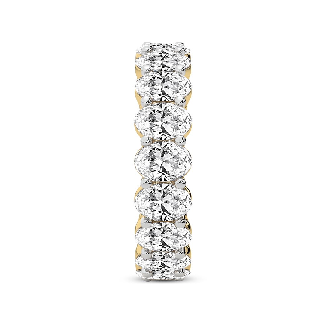 Oval Diamond Eternity Band yellow gold ring, small left view
