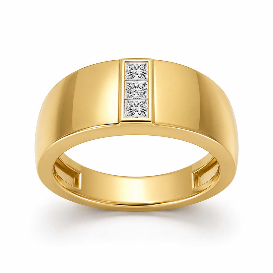 18kt Yellow Gold Aster Men's Ring (1/3 Ct. Tw.) front image