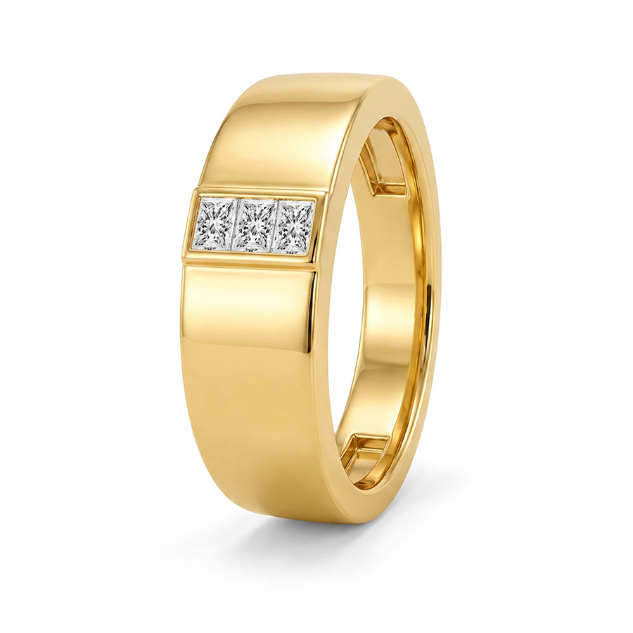 18kt Yellow Gold Aster Men's Ring (1/3 Ct. Tw.) left