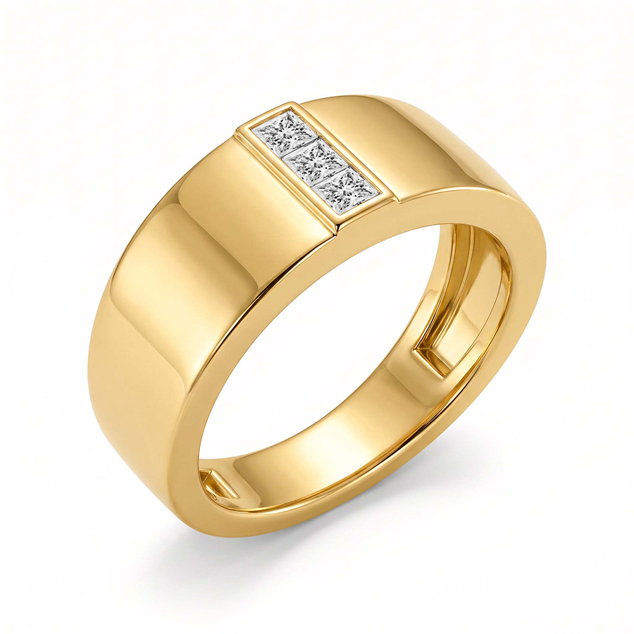 18kt Yellow Gold Aster Men's Ring (1/3 Ct. Tw.) right
