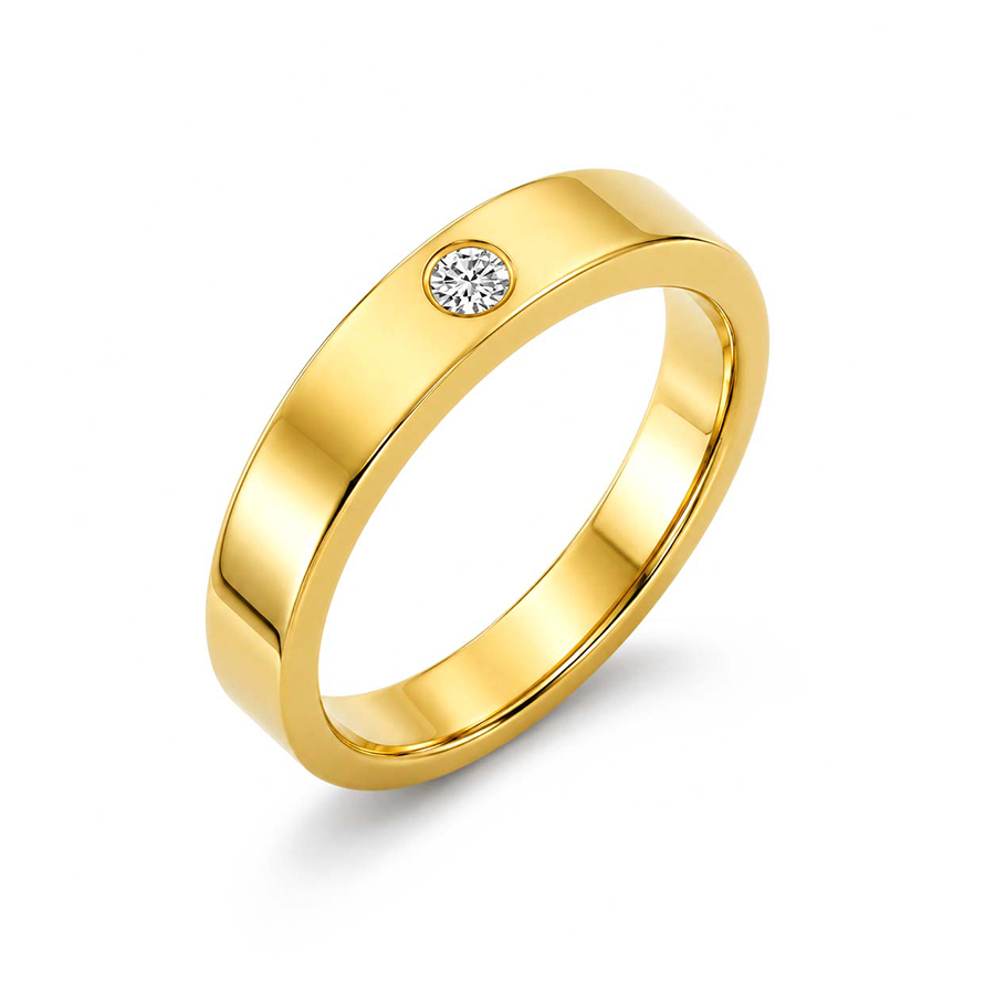 18kt Yellow Gold Evren Men's Ring (1/10 Ct. Tw.) right