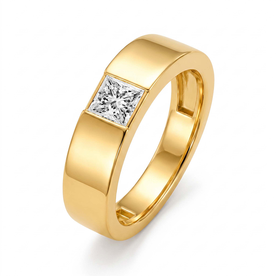10kt Yellow Gold Serein Men's Ring (3/4 Ct. Tw.) left