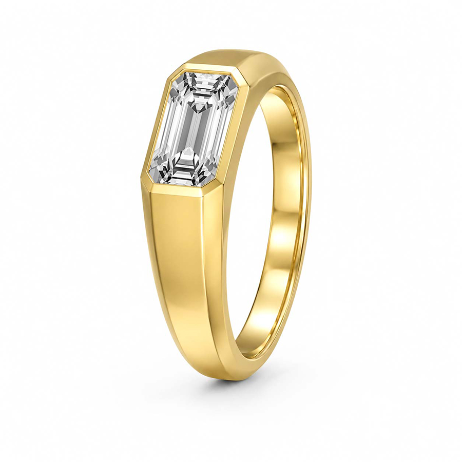 18kt Yellow Gold Regis Men's Ring (1 Ct. Tw.) left