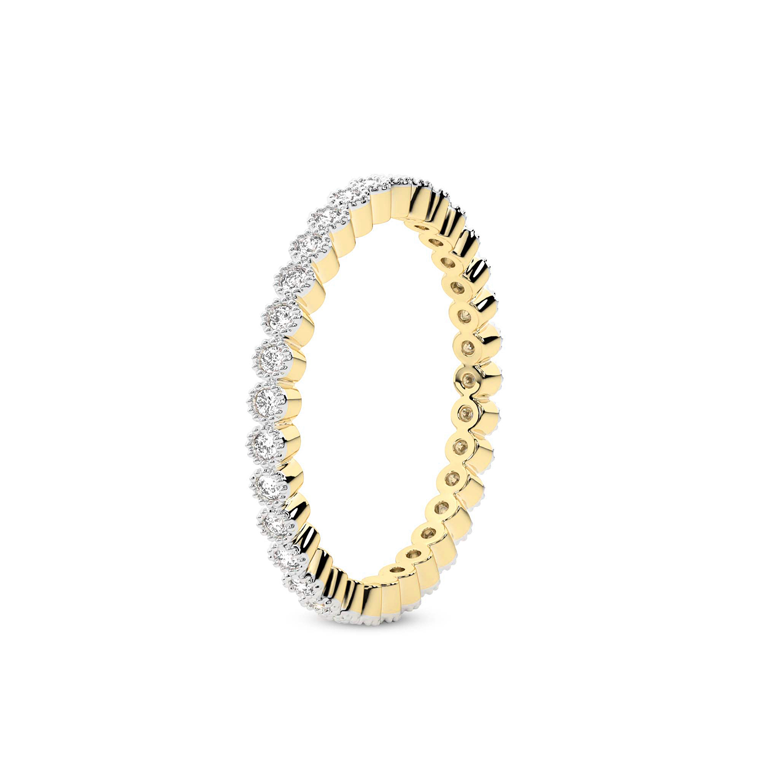 Nola Wedding Band left view
