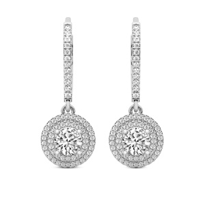 Freyde Double Halo Lab Diamond Earrings front view
