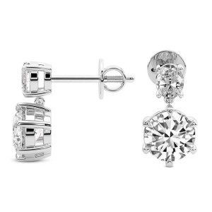 Sparkling Cascades Dangling Lab Diamond Earrings top view
