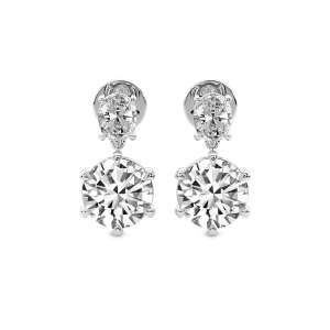 Sparkling Cascades Dangling Lab Diamond Earrings front view