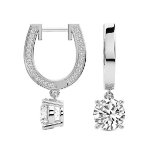 Midnight Charms Hoop Lab Diamond Earrings top view