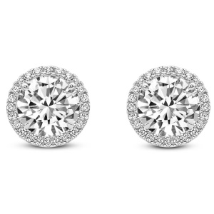 Solice Lab Diamond Stud Earrings front view