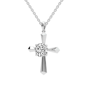 Serenity Cross Lab Diamond Pendant top view