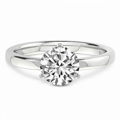 Three Prong Solitaire Diamond Ring
