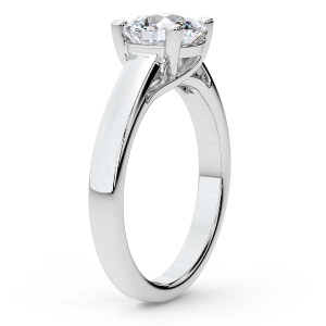 Allen Flat Band Solitaire Ring top view