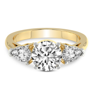 Della Three stone Side Pear Diamond Ring