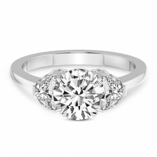 Antonia Three Stone Half Moonset Diamond Ring
