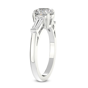 Madison Three Stone Side Baguette Diamond Ring top view