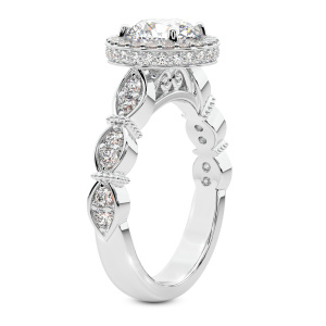 Micaela Halo Diamond Ring top view