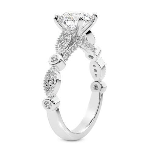 Larisa Side Stone Diamond Ring top view