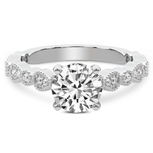 Filippa Milgrain Diamond Ring front view